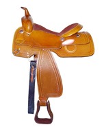 Leather Basket Wave Suede Seat Western Barrel Saddle With Tack Set And F... - $538.61