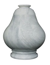 Large/Adult 220 Cu. In. Equator Antique White Natural Solid Marble Cremation Urn - £221.42 GBP