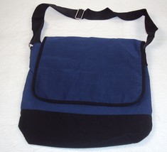 Messenger Bag ~ 100% Cotton, Navy Blue &amp; Black ~ Great Republic GR815 - £10.19 GBP