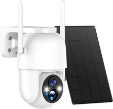 Solar Security Cameras Wireless Outdoor, 2K 3Mp Pan Tilt 355°, Way Talk,... - $51.99