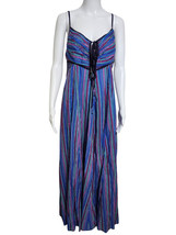 NEW Free People Dream Weaver Maxi  Aqua Combo Large Bohemian Striped Flo... - $121.56