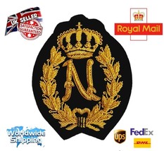 Bullion Embroidered Ralph Alphabet &quot;N&quot; Red Crown Blazer &quot;Handmade&quot;Bullio... - €20,83 EUR