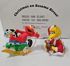Jim Henson 1992 Christmas on Sesame Street Big Bird And Elmo Ornaments - $23.52 CAD