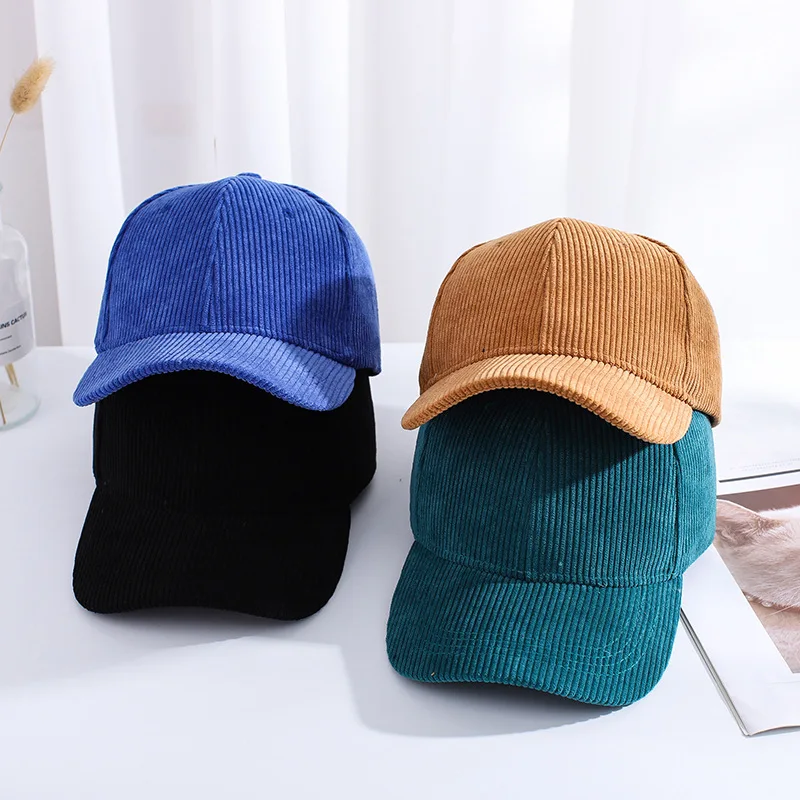 Corduroy Baseball Cap Autumn Fashion Women Wild Solid Hats Japanese Vintage - £10.35 GBP+