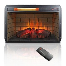 26 Inch Infrared Quartz Heater Fireplace Insert -Woodlog Version With Brick - £123.19 GBP