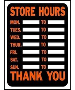 STORE HOURS SIGN Window Door Plastic 12&quot;x9 Open Closed Business Hour HY-... - $446.94 MXN