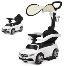 3-In-1 Kids Ride on Push Car Mercedes Benz Toddler Stroller Sliding Car White - £108.54 GBP