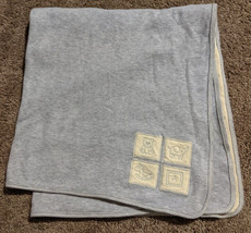 Baby B&#39;Gosh Soft Gray Yellow Alphabet Number Cotton Security Lovey Blanket 28x29 - £7.77 GBP