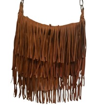 Fringed Purse Shoulder Handbag 4 Tiers Madden Girl Brown Boho Hippie - £26.89 GBP