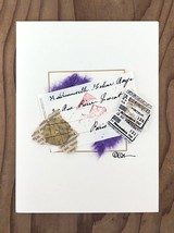Abstract Collage of Handwritten Note Washer and Ticket Stubs Greeting ​Card - £8.76 GBP