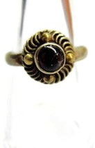 sz7 Vintage Silver 850 Ring Red Garnet Handmade Southwestern Tribal Heav... - £15.56 GBP