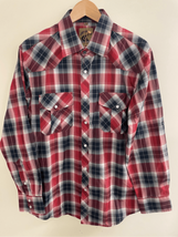 Plaid NEW Western Pearl Snap Shirt- Coevals Club -Red/Blue L/S Medium - £9.72 GBP