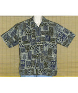 Cooke Street Hawaiian Shirt Green Blue Black Tan Large - $23.95