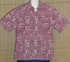 Cooke Street Hawaiian Shirt Red Reverse Pattern Large - £23.47 GBP