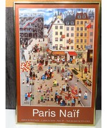Framed Bin Kashiwa Paris Naif France Montmartre Pompidou Print 24.5&quot; x 1... - £68.83 GBP