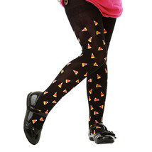 Black Candy Corn Costume Tights, L - £13.82 GBP