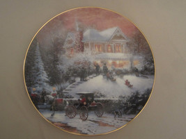 THOMAS KINKADE collector plate ALL FRIENDS ARE WELCOME Old Fashioned Chr... - £26.64 GBP