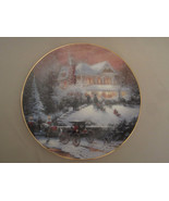 THOMAS KINKADE collector plate ALL FRIENDS ARE WELCOME Old Fashioned Chr... - £26.57 GBP