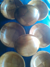 Wooden Bowls, Woven Wood Salad Bowls set of 8 Serving Bowls - £31.38 GBP