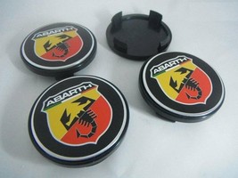 Set of 4 - 42mm/45mm Abarth Wheel Center Caps - £23.52 GBP