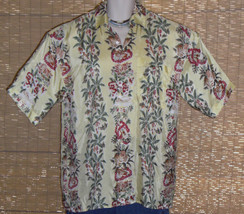 Hilo Hattie Hawaiian Shirt Yellow Red Green Size Medium - £19.44 GBP