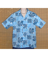 Howie Hawaiian Shirt Light Blue with Dark Blue Floral print Medium LN - $23.95