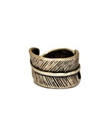 Feather Wrap Ring, Antique Silver, Gift for Girls - £13.54 GBP