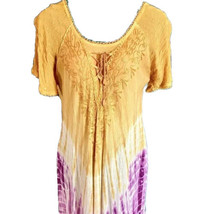 Boho Free Style Tie Dye Flowing Dress One Size Fits Most Colorful - £19.52 GBP