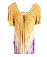 Boho Free Style Tie Dye Flowing Dress One Size Fits Most Colorful - £19.75 GBP