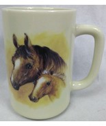 Vintage Otagiri Stoneware Horse and Foal Coffee Mug Japan Retro  - £14.11 GBP