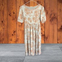 Reborn J Peach Floral Short Sleeve Midi Dress - $18.00