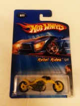 Hot Wheels 2005 #077 Yellow Blast Lane Motorcycle MC3 Wheels Rebel Rides 2/5 MOC - £7.85 GBP