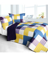 [Purple Feelings] 3PC Vermicelli - Quilted Patchwork Quilt Set (Full/Que... - £81.52 GBP