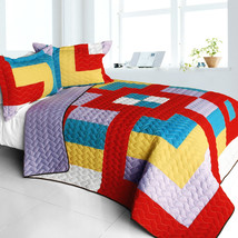 [Second Space] 3PC Vermicelli - Quilted Patchwork Quilt Set (Full/Queen Size) - $101.99