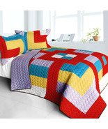 [Second Space] 3PC Vermicelli - Quilted Patchwork Quilt Set (Full/Queen ... - £81.52 GBP