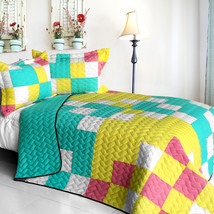 [Unforgettable Start] 3PC Vermicelli - Quilted Patchwork Quilt Set (Full/Queen S - $101.99