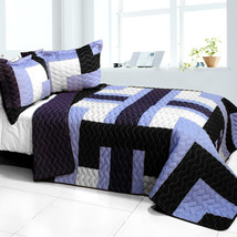 [Purple Roadster] 3PC Vermicelli - Quilted Patchwork Quilt Set (Full/Queen Size) - $101.99