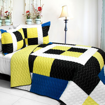 [Brave Heart] 3PC Vermicelli - Quilted Patchwork Quilt Set (Full/Queen Size) - £80.33 GBP