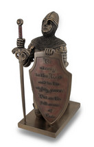 Templar Knight Be Strong In The Lord Bronze Finish Statue - $94.14