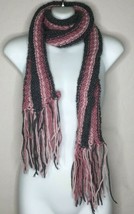 Womens Crochet Fringe Brown Pink Peach Scarf Accessories Fashion Winter ... - £11.77 GBP