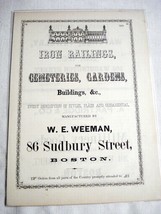 1853 Ad W. E. Weeman, Iron Railings Manufacturer, Boston - £7.98 GBP