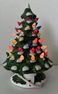 Vtg THE THOMAS COMPANY ELECTRIFIED CERAMIC Decorative CHRISTMAS TREE Missing 1 Item image 7