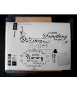 YUMMY-Stampin Up Retired Rubber Stamp Set-Unmounted Wood-SAB-Stamping Craft - $13.67