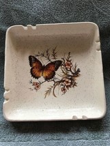 Treasure Craft-USA-butterfly-large 8” Square Ashtray-heavy - £23.43 GBP