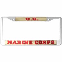 U.S. Marine Corps Chrome License Plate Frame Made In Usa - £35.54 GBP