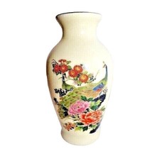Vintage Nagoya Japan Vase National Silver Company Porcelain Peacock Mid-Century - £21.24 GBP