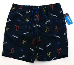 Nautica Quick Dry Blue Graphic Brief Lined Swim Trunks Men&#39;s NWT - £55.05 GBP