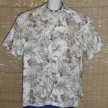 Island Shores Hawaiian Shirt Beige Tan Brown Xl - £13.50 GBP