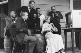 Gary Cooper and Grace Kelly and Thomas Mitchell in High Noon on set watching tv  - $23.99