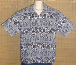 Ocean Pacific Hawaiian Shirt Blue White XL - £19.17 GBP